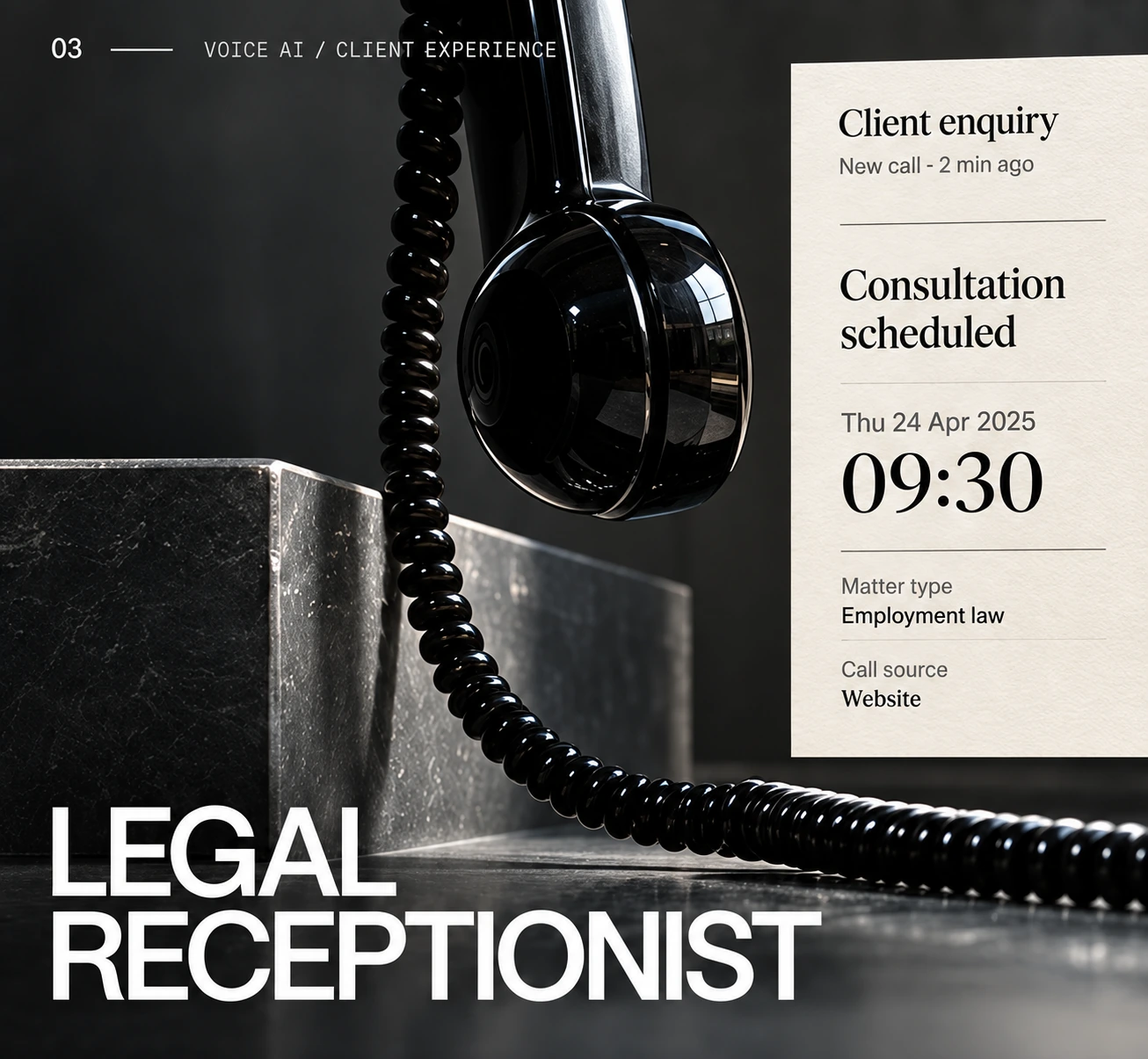 Legal receptionist editorial project cover